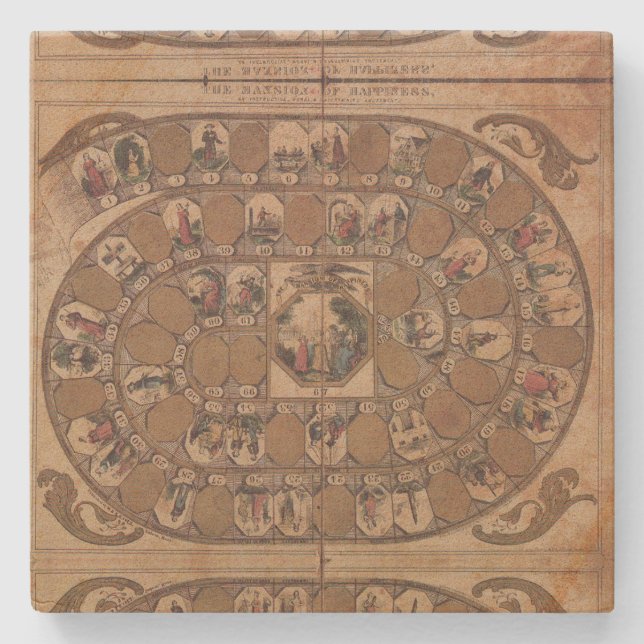 Mansion of Happiness – old game Steinuntersetzer (Vorderseite)