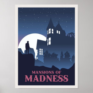 Mansions of Madness Board Game Minimalistisch Trav Poster