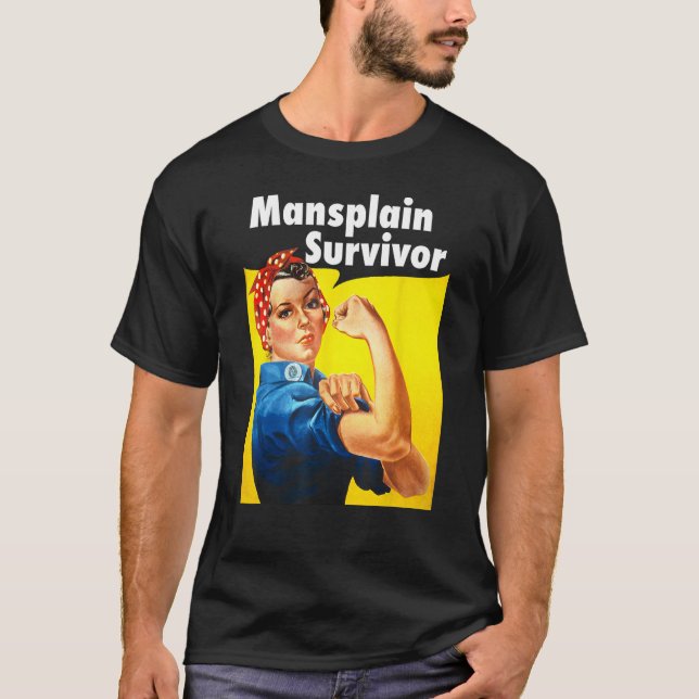 Mansplain Survivor Tshirt Funny Mansplaining (Vorderseite)