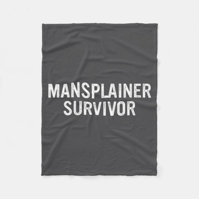 Mansplainer Survivor Funny Simple Design  Fleecedecke (Vorderseite)