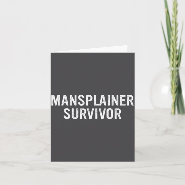 Mansplainer Survivor Funny Simple Design  Karte (Vorderseite)