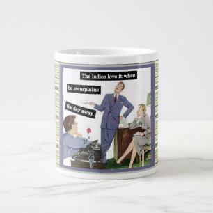 Mansplaining-Chef zurück im Büro im Vintage-Stil Jumbo-Tasse