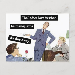 Mansplaining im Büro, Vintage-Sekretärinnen Postkarte
