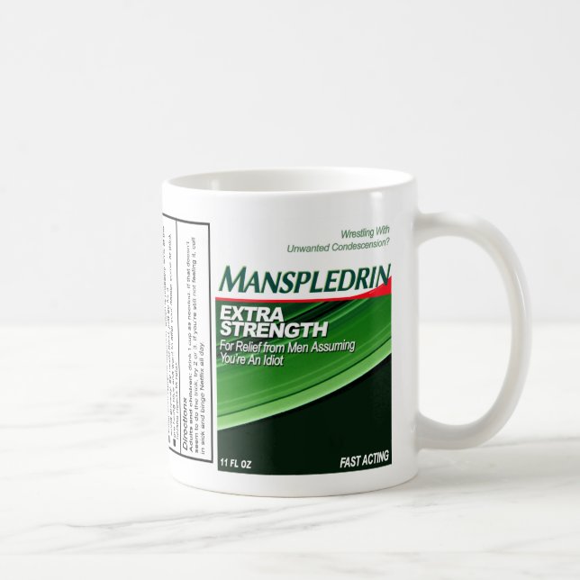 Manspledrin-Tasse | Mansplaining Relief for Femini Kaffeetasse (Rechts)