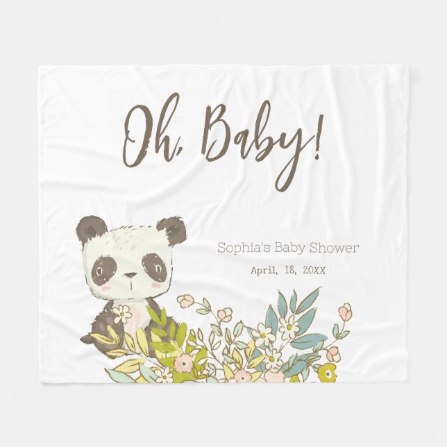 Manta polar Baby Shower Panda Fleecedecke (Vorderseite (Horizontal))