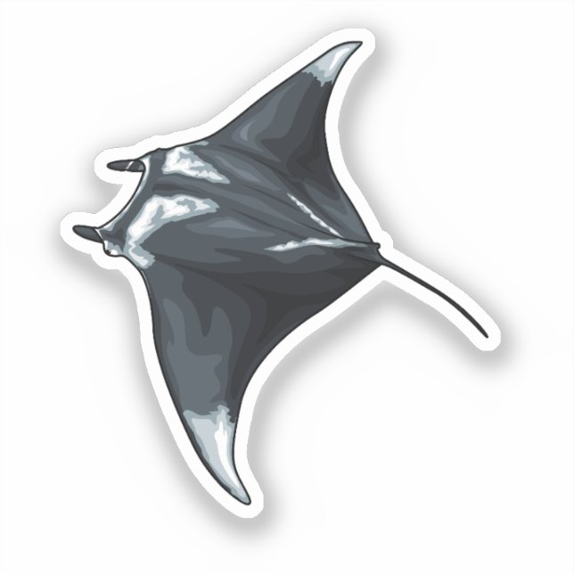 Manta ray aufkleber (Vorderseite)