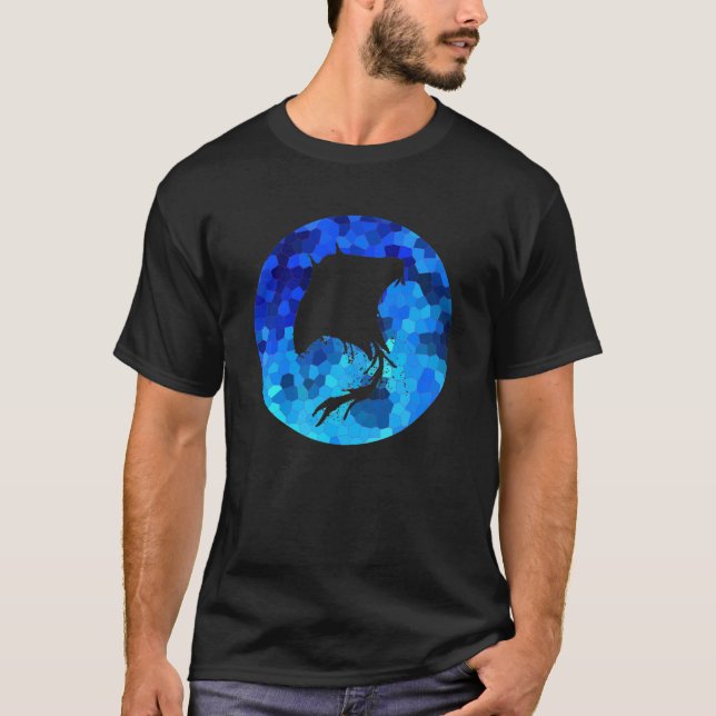 Manta Ray Blue Mosaic Circle T-Shirt (Vorderseite)