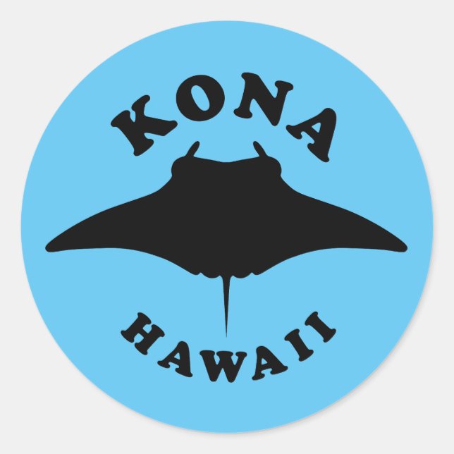 Manta Ray Diving in Kona, Hawaii Runder Aufkleber (Vorderseite)