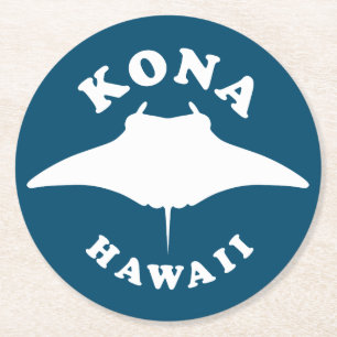 Manta Ray Diving in Kona, Hawaii Runder Pappuntersetzer