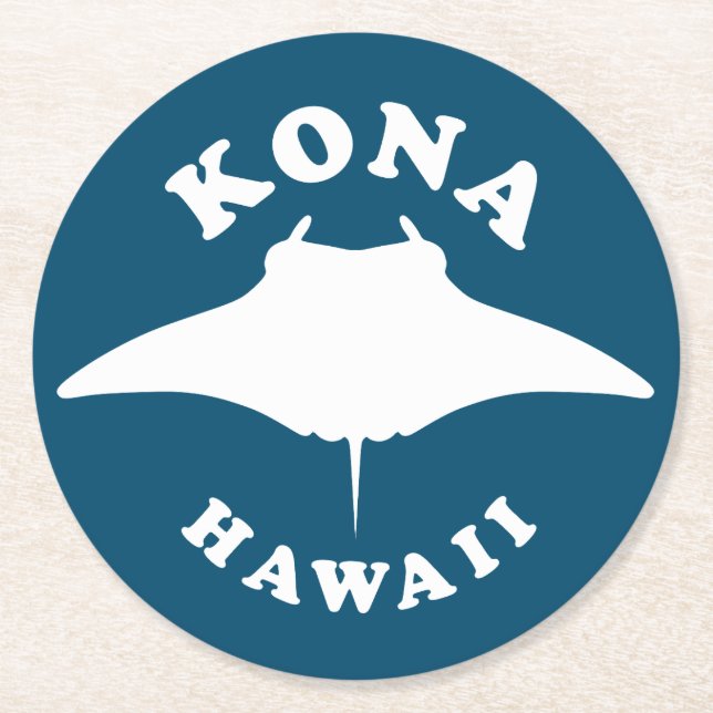 Manta Ray Diving in Kona, Hawaii Runder Pappuntersetzer (Vorderseite)