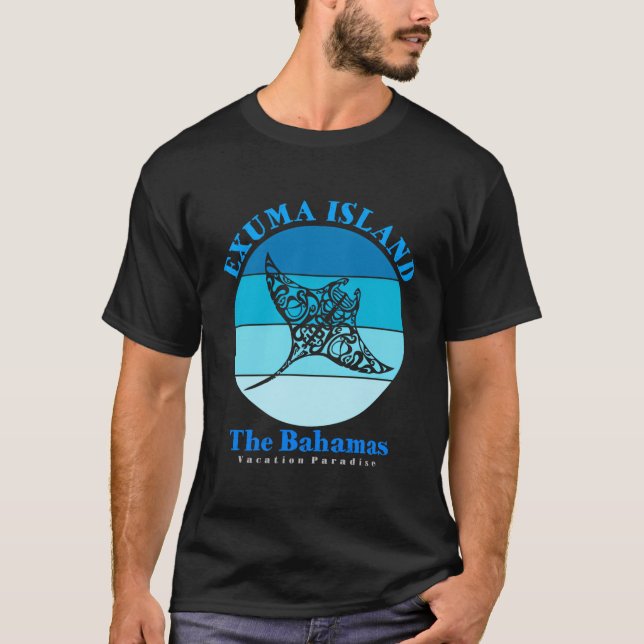Manta Ray Exuma Island Bahamas Ocean T-Shirt (Vorderseite)