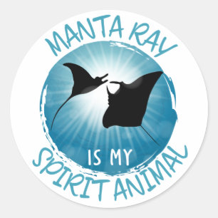 Manta Ray ist mein Geistestier Runder Aufkleber