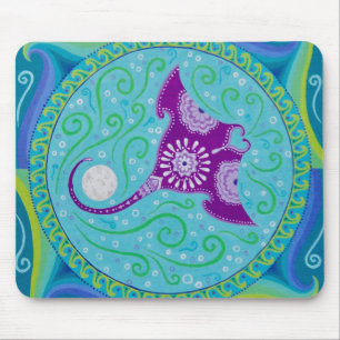 Manta Ray Mandala mousepad von Soozie Wray