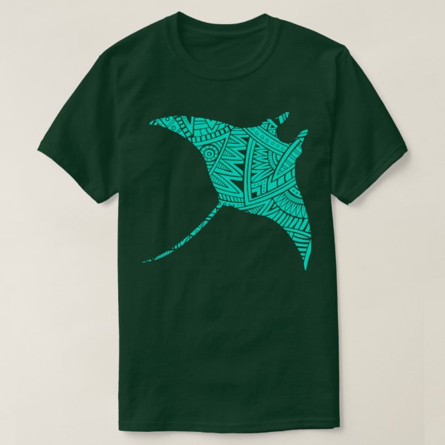 Manta Ray Maori Tribal Tattoo T-Shirt (Design vorne)