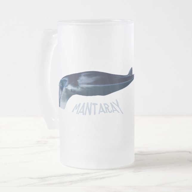 Manta Ray Mattglas Bierglas (Vorderseite Links)