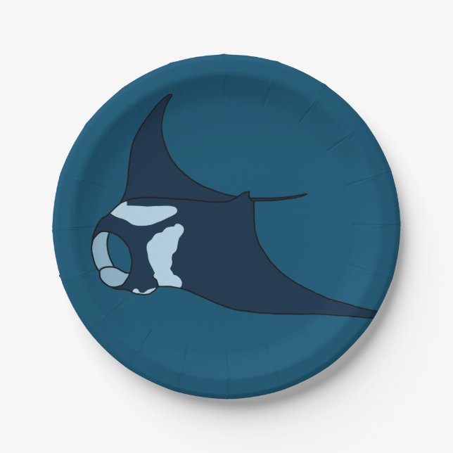 Manta Ray Pappteller (Vorderseite)