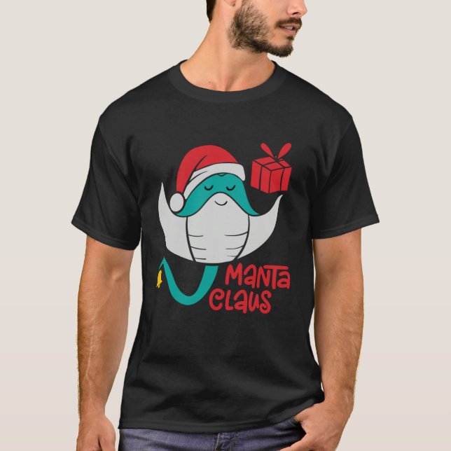 Manta Ray Santa Christmas Beach   Manta Claus T-Shirt (Vorderseite)