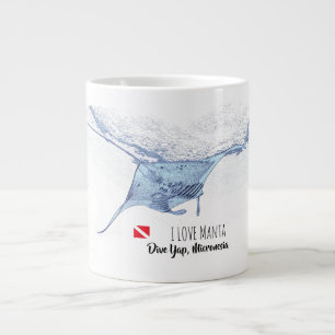 Manta-ray-Silhouette Jumbo-Tasse