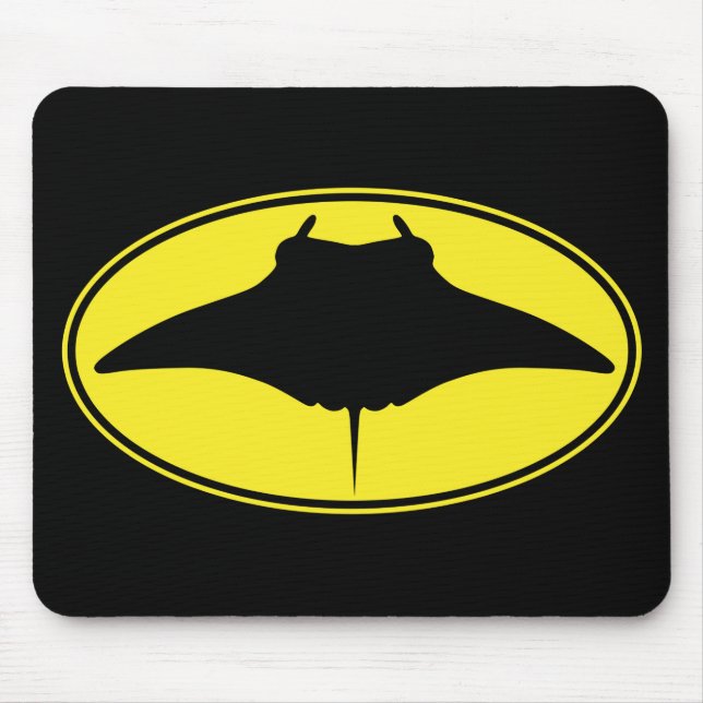 Manta Ray Silhouette Logo Mousepad (Vorne)