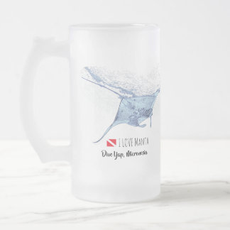 Manta-ray-Silhouette Mattglas Bierglas