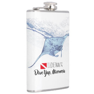 Manta Ray Silhouette mattierte Tasse Flachmann