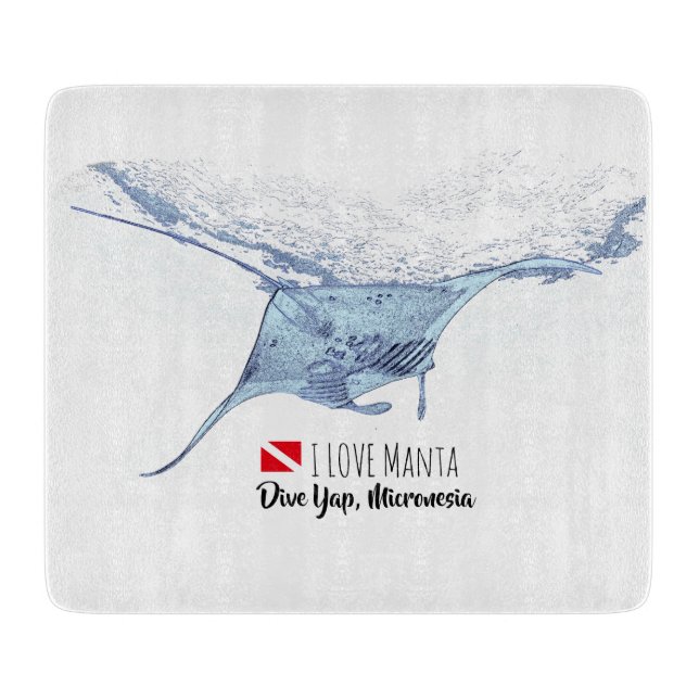 Manta-ray-Silhouette Schneidebrett (Vorderseite)