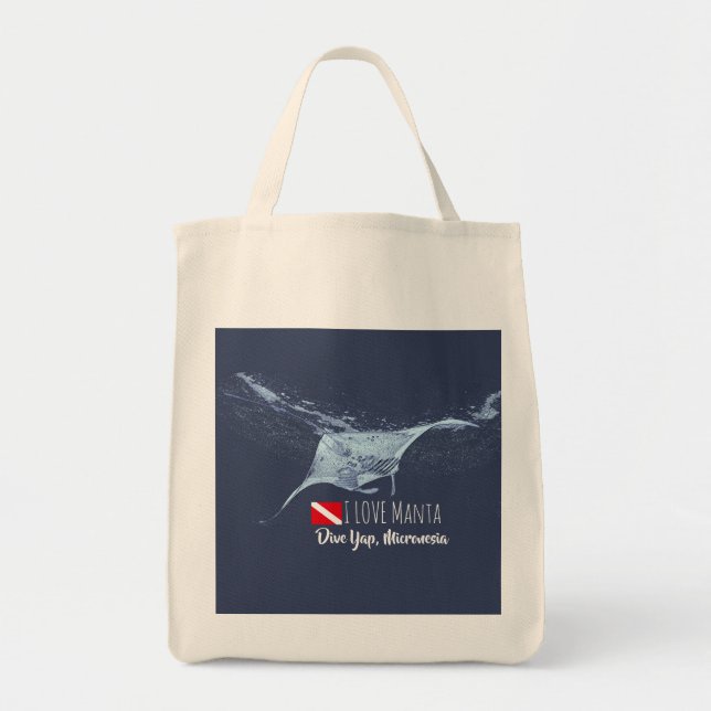 Manta-ray-Silhouette Tragetasche (Vorne)