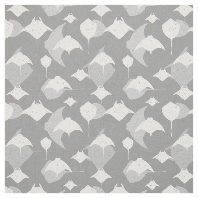 Manta Ray Stingray Gray White Pattern Stoff (Muster)