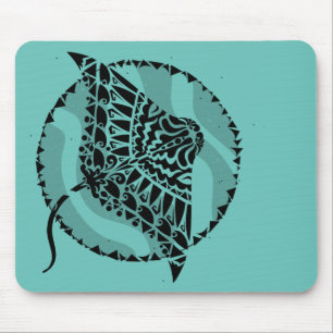 Manta Ray Tribal Tattoo Style Mousepad