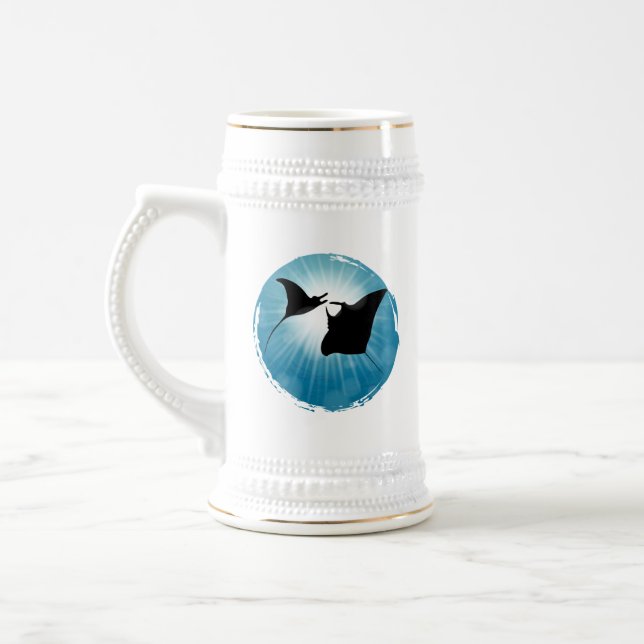 Manta Ray Underwater Aquatic Life Bierglas (Links)