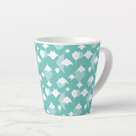 Manta Rays and Stingray Pattern on Aqua Blue Milchtasse