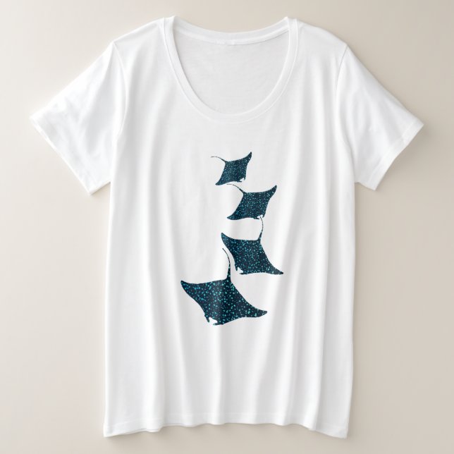 Manta Rays Große Größe T-Shirt (Design vorne)