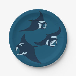 Manta Rays Pappteller