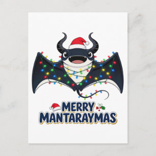 Manta Rochen Santa Hut Weihnachtsbeleuchtung Frohe Feiertagspostkarte
