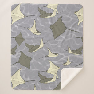 Manta-Stachelrochen-Ozean-Muster Sherpadecke