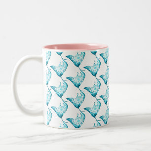Manta-Strahln-Tasse, Ozean-Themed Geschenk Zweifarbige Tasse