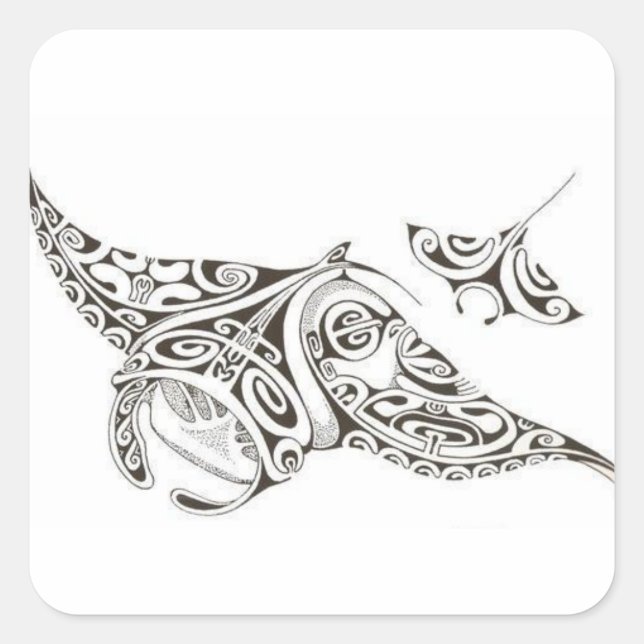 Mantarochen Quadratischer Aufkleber (Vorderseite)