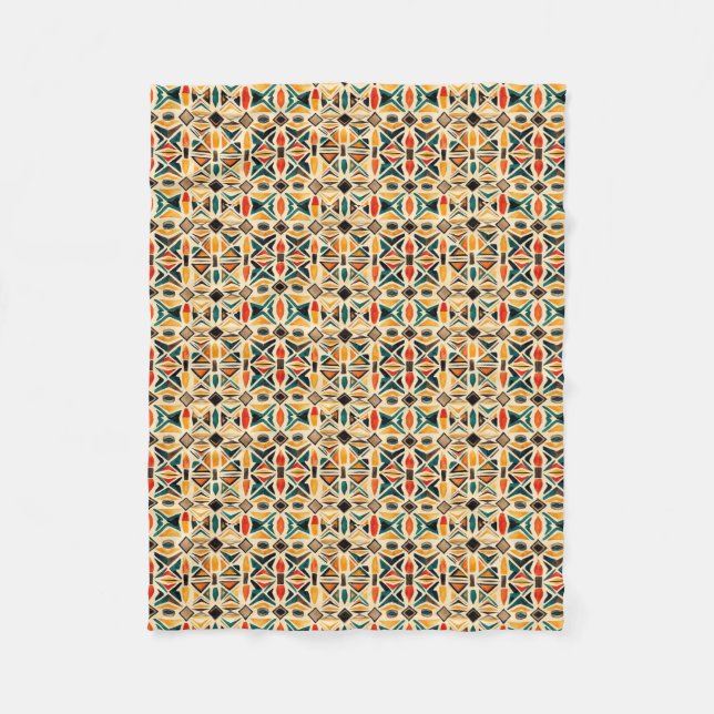  Mantas Geometric Watercolor Mosaic Fleecedecke (Vorderseite)