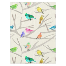 Mantel Algodón, 52" x 70" Pájaros