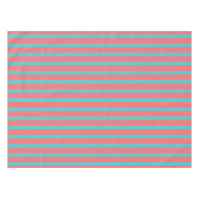 Mantel para Mesa Coral con líneas Turquesa Tischdecke (Vorderseite (Horizontal))