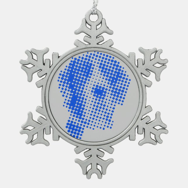 Manteldogge abstrakt schneeflocken Zinn-Ornament (Vorderseite)