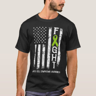 Mantelzell-Lymphom-Krieger US-Flagge T-Shirt
