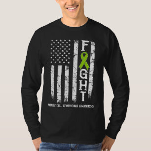 Mantelzell-Lymphom-Krieger US-Flagge T-Shirt