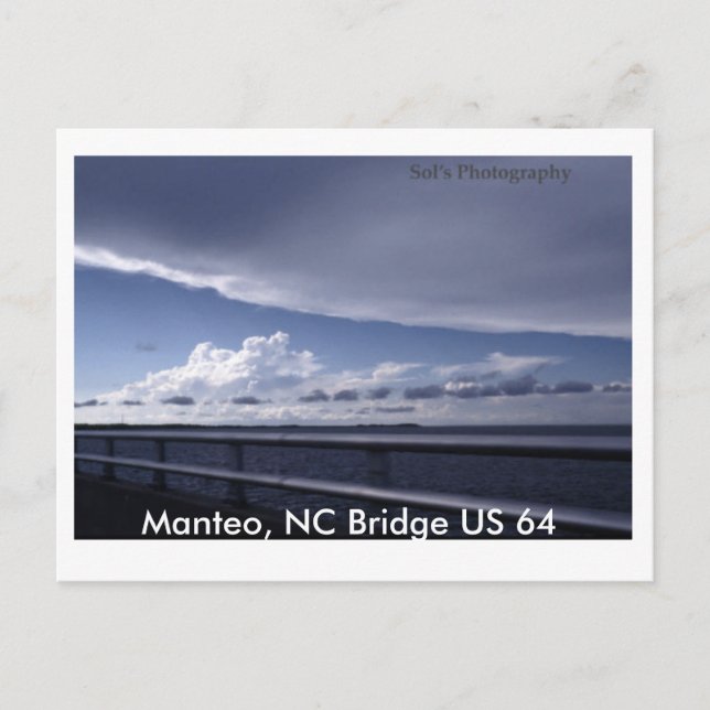 Manteo, NC Bridge US 64 Postkarte (Vorderseite)
