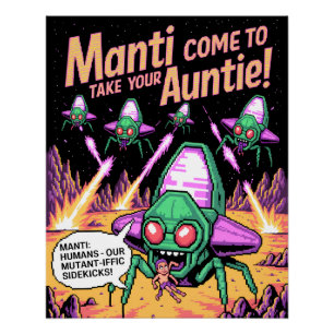 Manti-Alien-Entführungs-Party! Defender Arcade '81 Poster