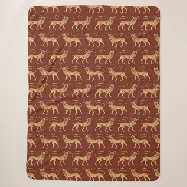 Manticore on Dark Brick Red Sherpa Blanket Sherpadecke (Vorderseite)