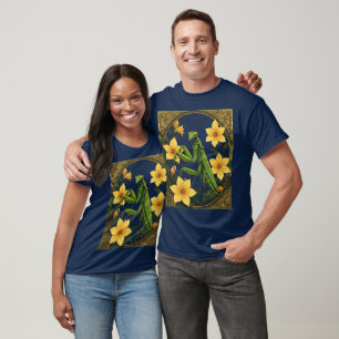 Mantid-Insekt und Gelbjasmin-Blume T-Shirt