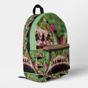 Mantis auf der Blume auf dem Meer Personalisiert Bedruckter Rucksack