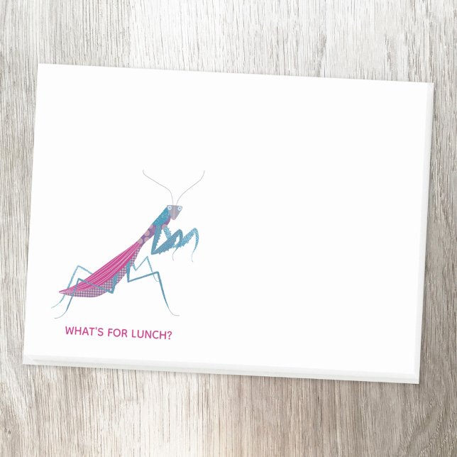 Mantis benutzerdefinierter Text Post-it Klebezettel (Fun Praying Mantis Post-It notes with editable text)