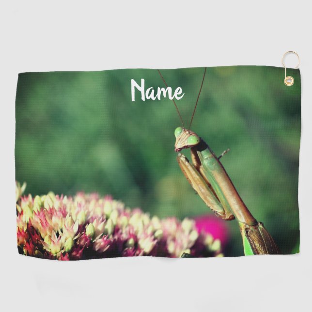 Mantis beten Nah Personalisiert Golfhandtuch (Horizontal)